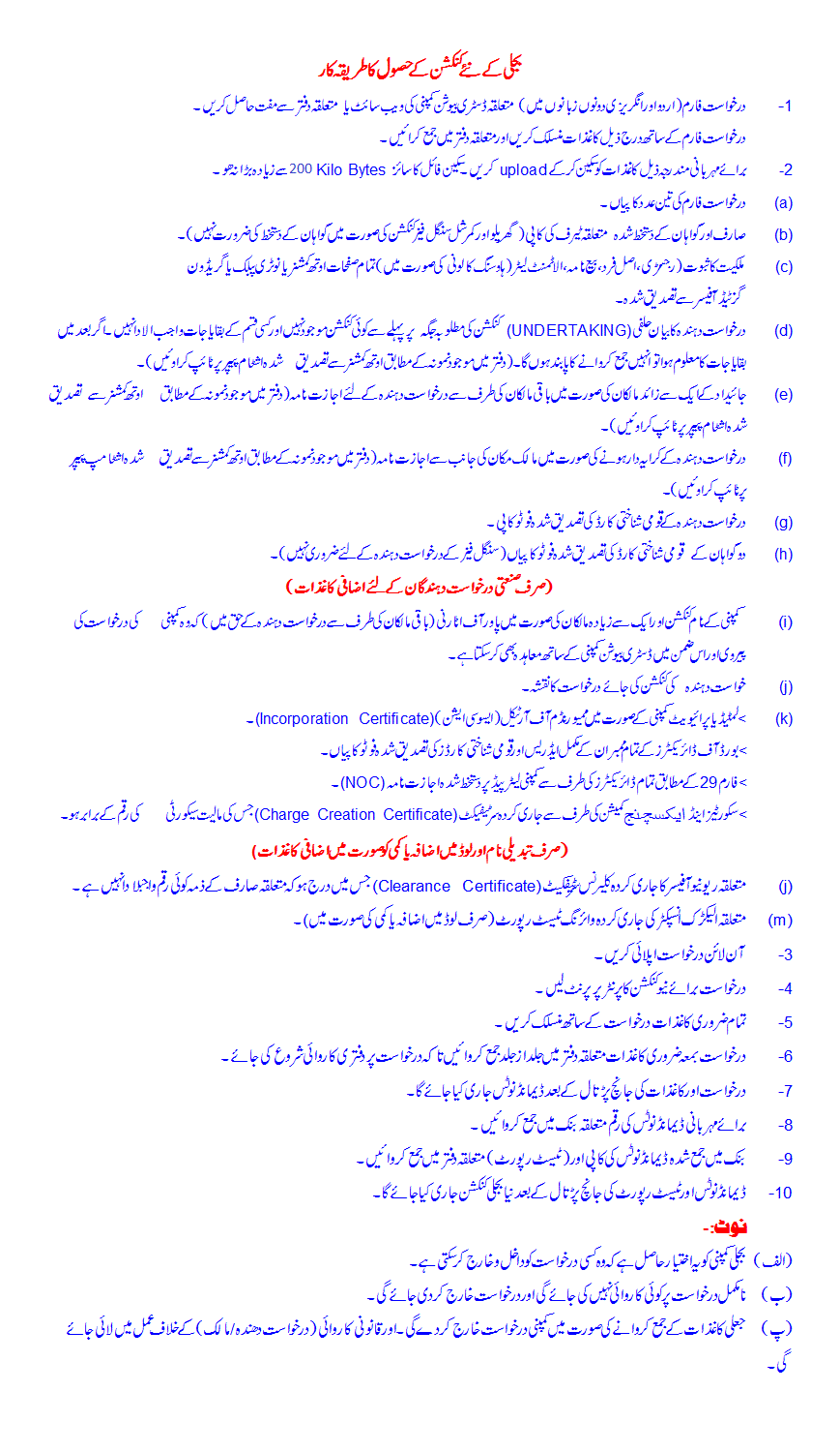 MEPCO Application Procedure in Urdu